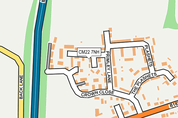 CM22 7NH map - OS OpenMap – Local (Ordnance Survey)