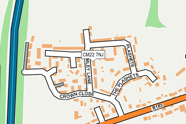 CM22 7NJ map - OS OpenMap – Local (Ordnance Survey)