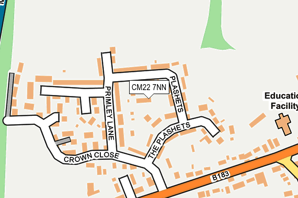 CM22 7NN map - OS OpenMap – Local (Ordnance Survey)