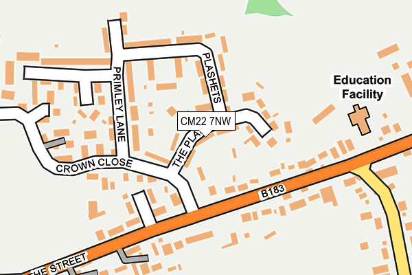 CM22 7NW map - OS OpenMap – Local (Ordnance Survey)