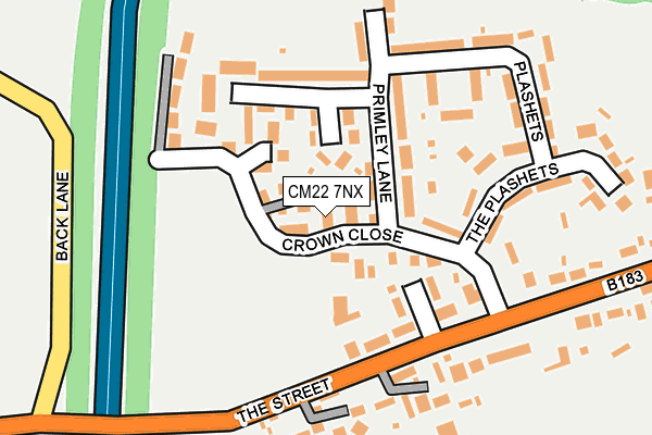 CM22 7NX map - OS OpenMap – Local (Ordnance Survey)