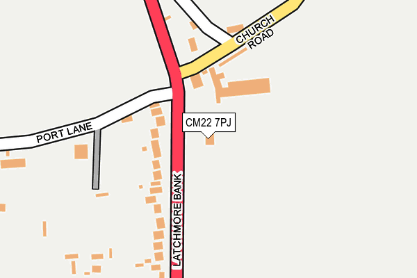 CM22 7PJ map - OS OpenMap – Local (Ordnance Survey)