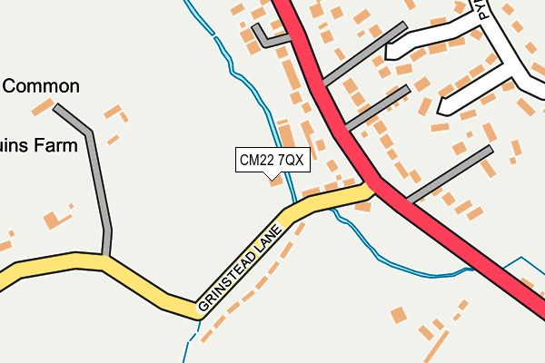 CM22 7QX map - OS OpenMap – Local (Ordnance Survey)