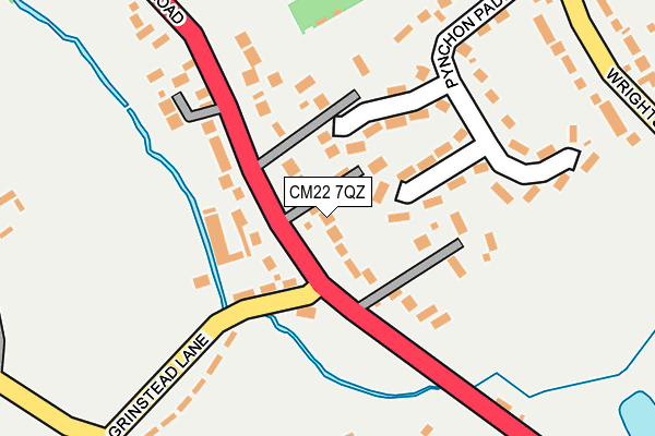CM22 7QZ map - OS OpenMap – Local (Ordnance Survey)
