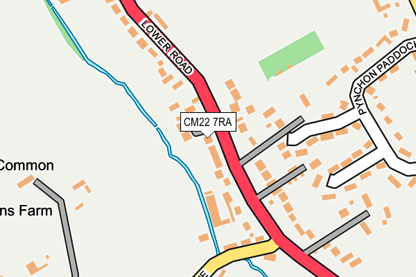 CM22 7RA map - OS OpenMap – Local (Ordnance Survey)