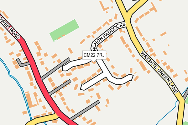 CM22 7RJ map - OS OpenMap – Local (Ordnance Survey)