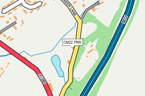CM22 7RW map - OS OpenMap – Local (Ordnance Survey)