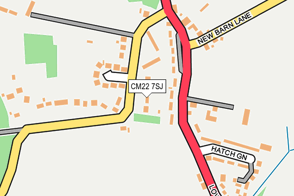 CM22 7SJ map - OS OpenMap – Local (Ordnance Survey)