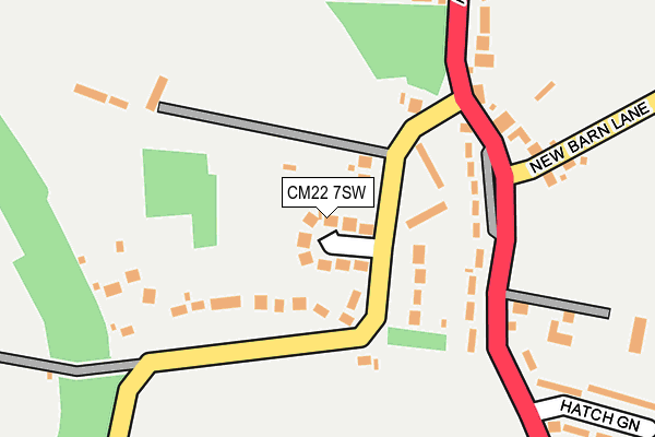 CM22 7SW map - OS OpenMap – Local (Ordnance Survey)