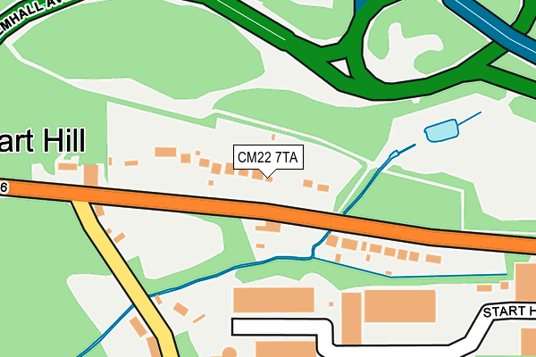 CM22 7TA map - OS OpenMap – Local (Ordnance Survey)