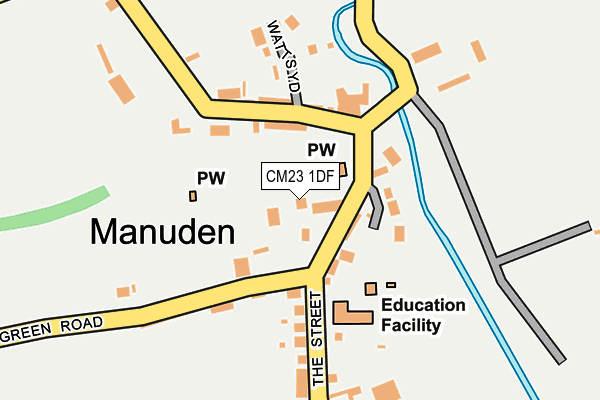 CM23 1DF map - OS OpenMap – Local (Ordnance Survey)