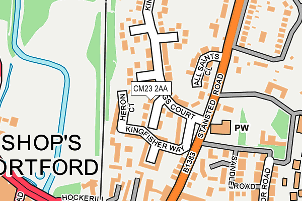 CM23 2AA map - OS OpenMap – Local (Ordnance Survey)