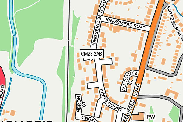 CM23 2AB map - OS OpenMap – Local (Ordnance Survey)