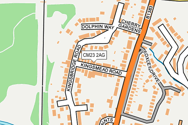 CM23 2AG map - OS OpenMap – Local (Ordnance Survey)