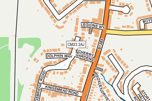 CM23 2AJ map - OS OpenMap – Local (Ordnance Survey)