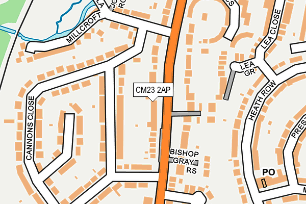 CM23 2AP map - OS OpenMap – Local (Ordnance Survey)