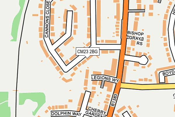 CM23 2BG map - OS OpenMap – Local (Ordnance Survey)