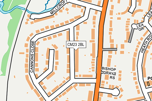 CM23 2BL map - OS OpenMap – Local (Ordnance Survey)