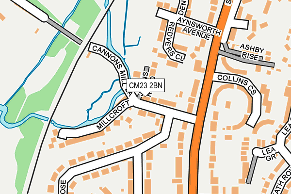 CM23 2BN map - OS OpenMap – Local (Ordnance Survey)
