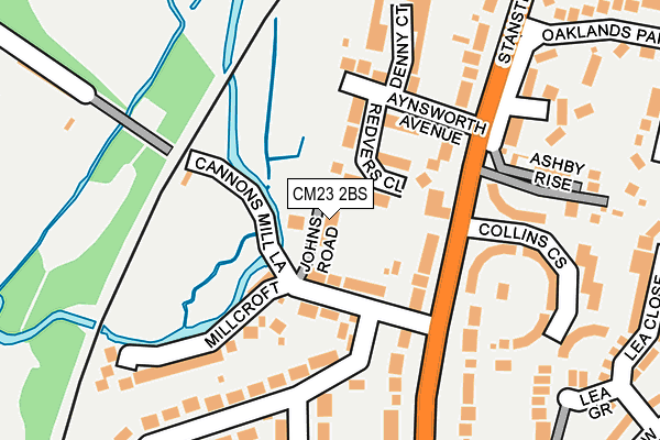 CM23 2BS map - OS OpenMap – Local (Ordnance Survey)