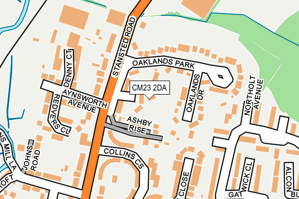 CM23 2DA map - OS OpenMap – Local (Ordnance Survey)