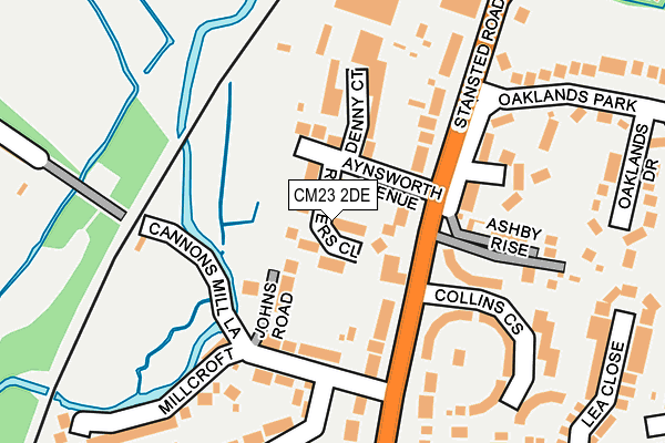 CM23 2DE map - OS OpenMap – Local (Ordnance Survey)