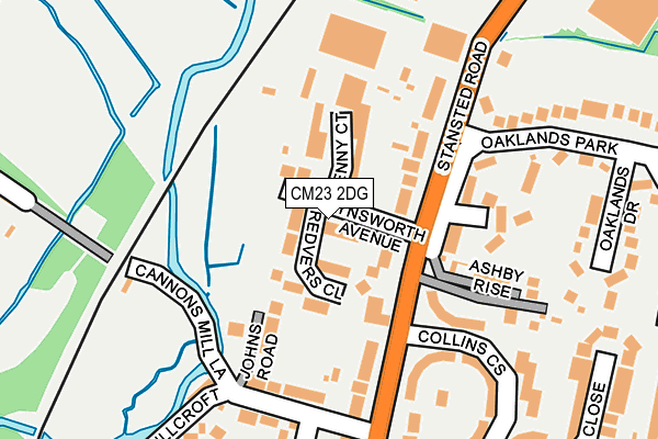 CM23 2DG map - OS OpenMap – Local (Ordnance Survey)