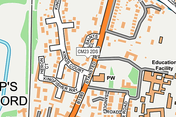 CM23 2DS map - OS OpenMap – Local (Ordnance Survey)