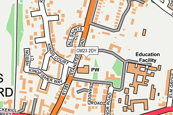 CM23 2DY map - OS OpenMap – Local (Ordnance Survey)