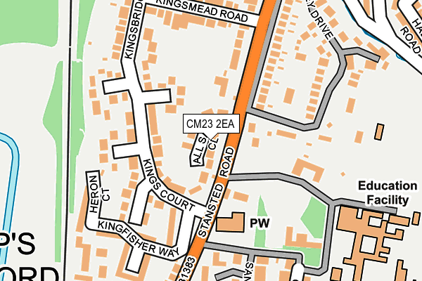 CM23 2EA map - OS OpenMap – Local (Ordnance Survey)