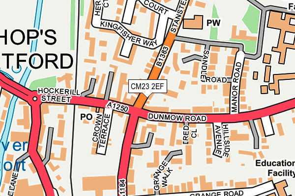 CM23 2EF map - OS OpenMap – Local (Ordnance Survey)