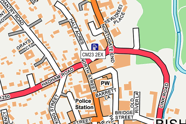 CM23 2EX map - OS OpenMap – Local (Ordnance Survey)