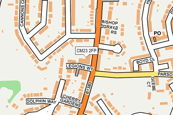 CM23 2FP map - OS OpenMap – Local (Ordnance Survey)