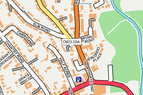 CM23 2GA map - OS OpenMap – Local (Ordnance Survey)