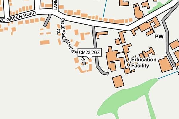 CM23 2GZ map - OS OpenMap – Local (Ordnance Survey)