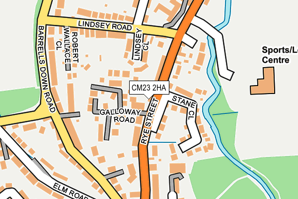 CM23 2HA map - OS OpenMap – Local (Ordnance Survey)