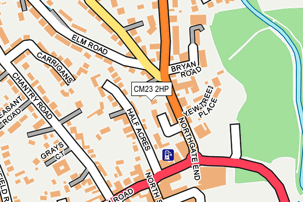 CM23 2HP map - OS OpenMap – Local (Ordnance Survey)