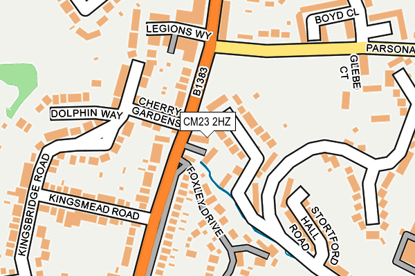 CM23 2HZ map - OS OpenMap – Local (Ordnance Survey)