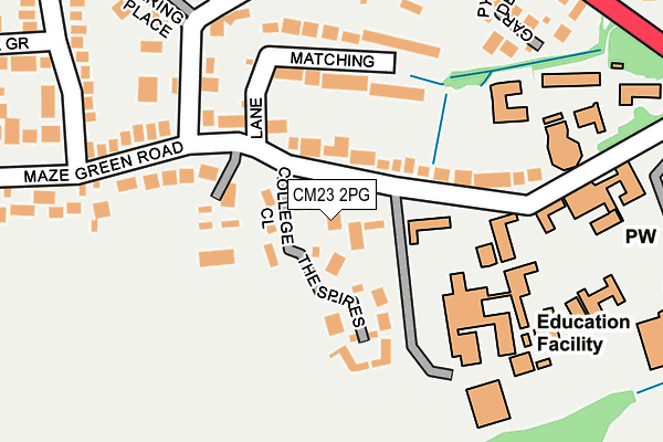 CM23 2PG map - OS OpenMap – Local (Ordnance Survey)