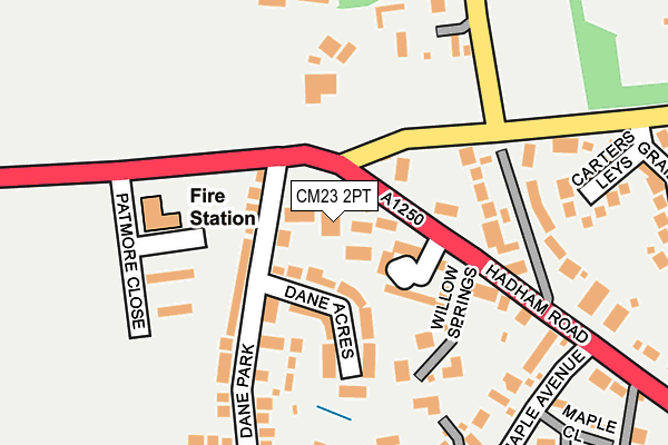 CM23 2PT map - OS OpenMap – Local (Ordnance Survey)