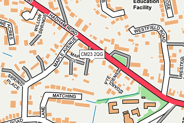 CM23 2QG map - OS OpenMap – Local (Ordnance Survey)