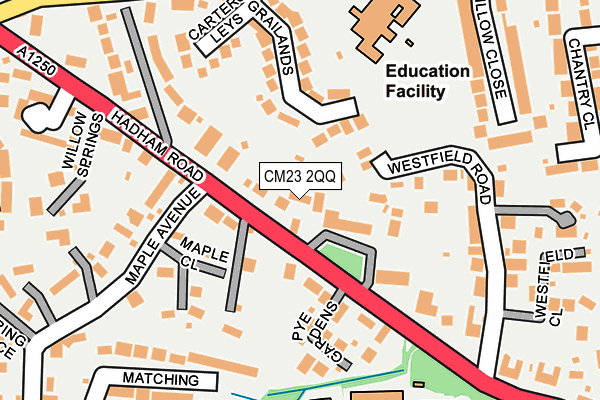 CM23 2QQ map - OS OpenMap – Local (Ordnance Survey)