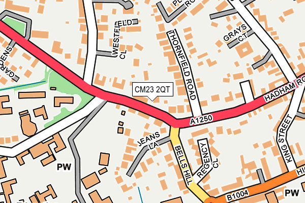 CM23 2QT map - OS OpenMap – Local (Ordnance Survey)