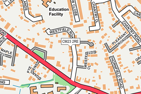 CM23 2RE map - OS OpenMap – Local (Ordnance Survey)