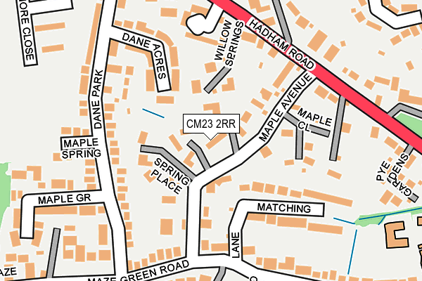 CM23 2RR map - OS OpenMap – Local (Ordnance Survey)
