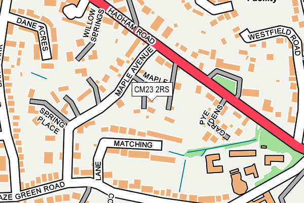 CM23 2RS map - OS OpenMap – Local (Ordnance Survey)