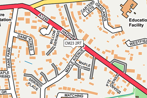 CM23 2RT map - OS OpenMap – Local (Ordnance Survey)