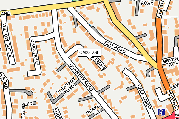 CM23 2SL map - OS OpenMap – Local (Ordnance Survey)