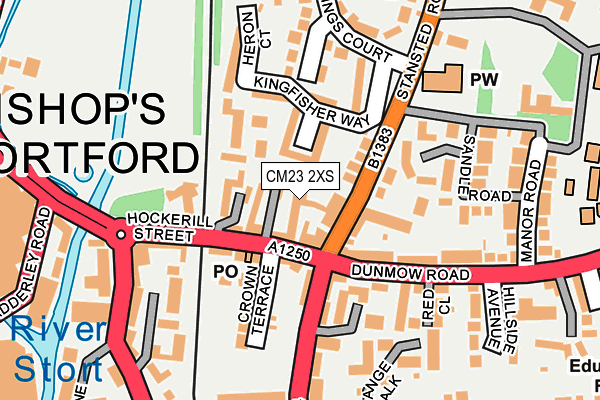 CM23 2XS map - OS OpenMap – Local (Ordnance Survey)