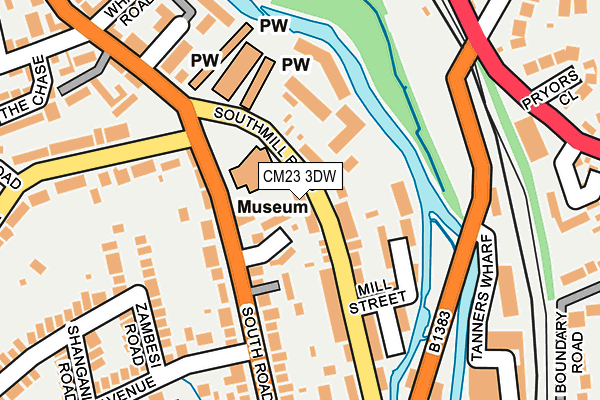 CM23 3DW map - OS OpenMap – Local (Ordnance Survey)